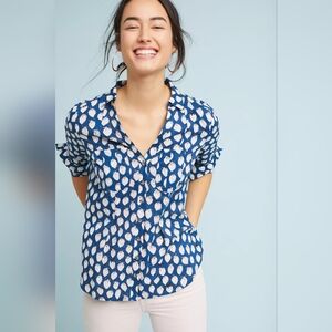 Maeve by Anthropologie Rochelle Printed Button Down Sz 4